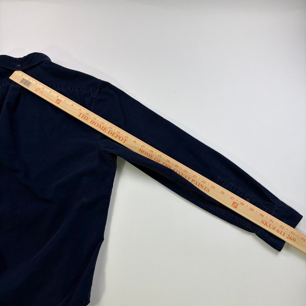 Banana Republic Slim Untuck Fit Corduroy Shirt Mens L Navy Blue Button Down - Picture 7 of 7